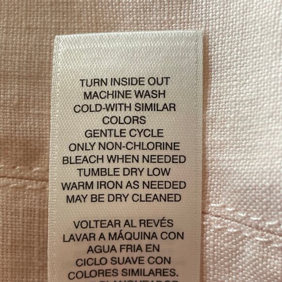 Chico's Pale Peach Linen Duster Jacket Eyelet Detail Sz 12 / LARGE Spring Summer - Picture 10 of 10